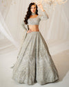 Lehenga - Crop Top Light Gray 225A